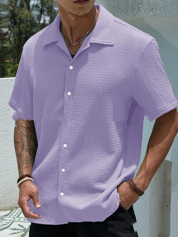Short-Sleeved Shirt - Polyester Blend Fit & Easy Movement