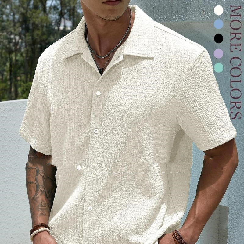 Short-Sleeved Shirt - Polyester Blend Fit & Easy Movement