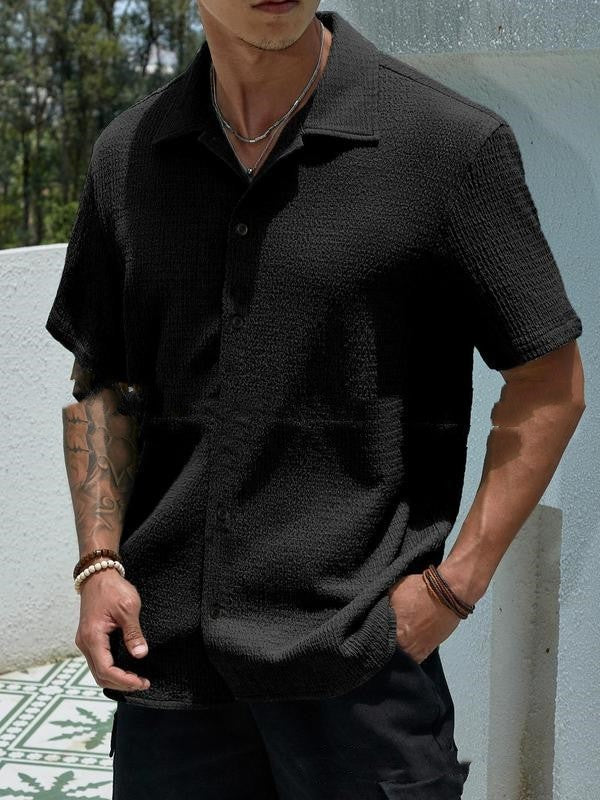 Short-Sleeved Shirt - Polyester Blend Fit & Easy Movement