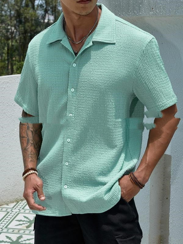 Short-Sleeved Shirt - Polyester Blend Fit & Easy Movement