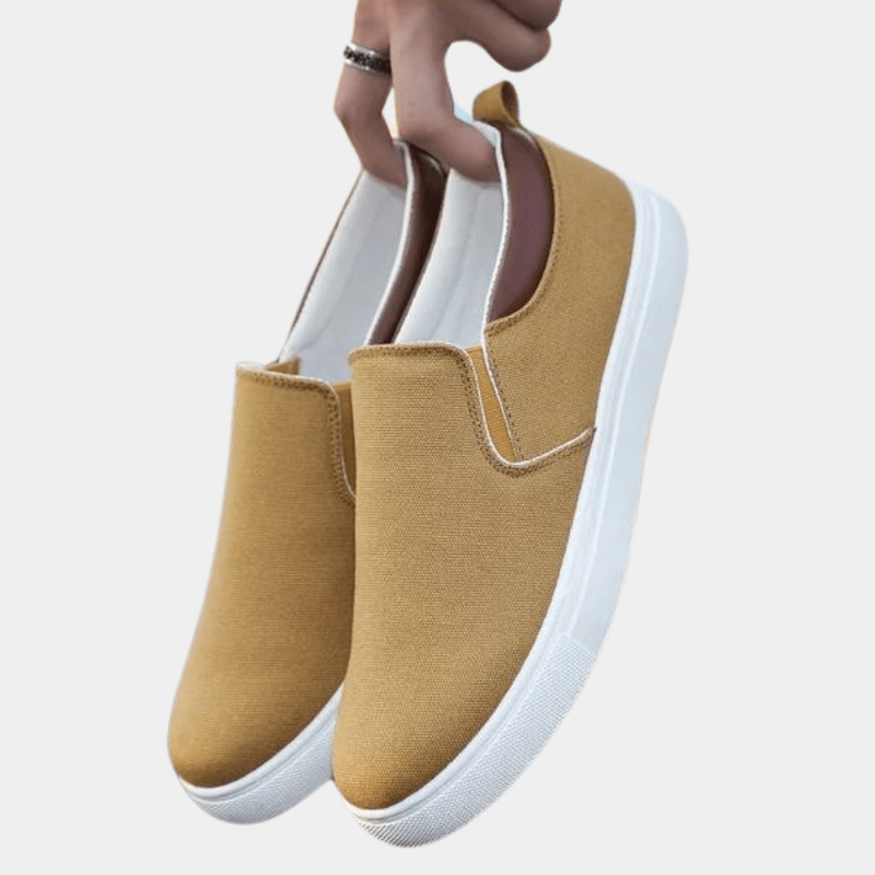 Slip On Sneakers - Canvas Blend Upper & Flexible Sole