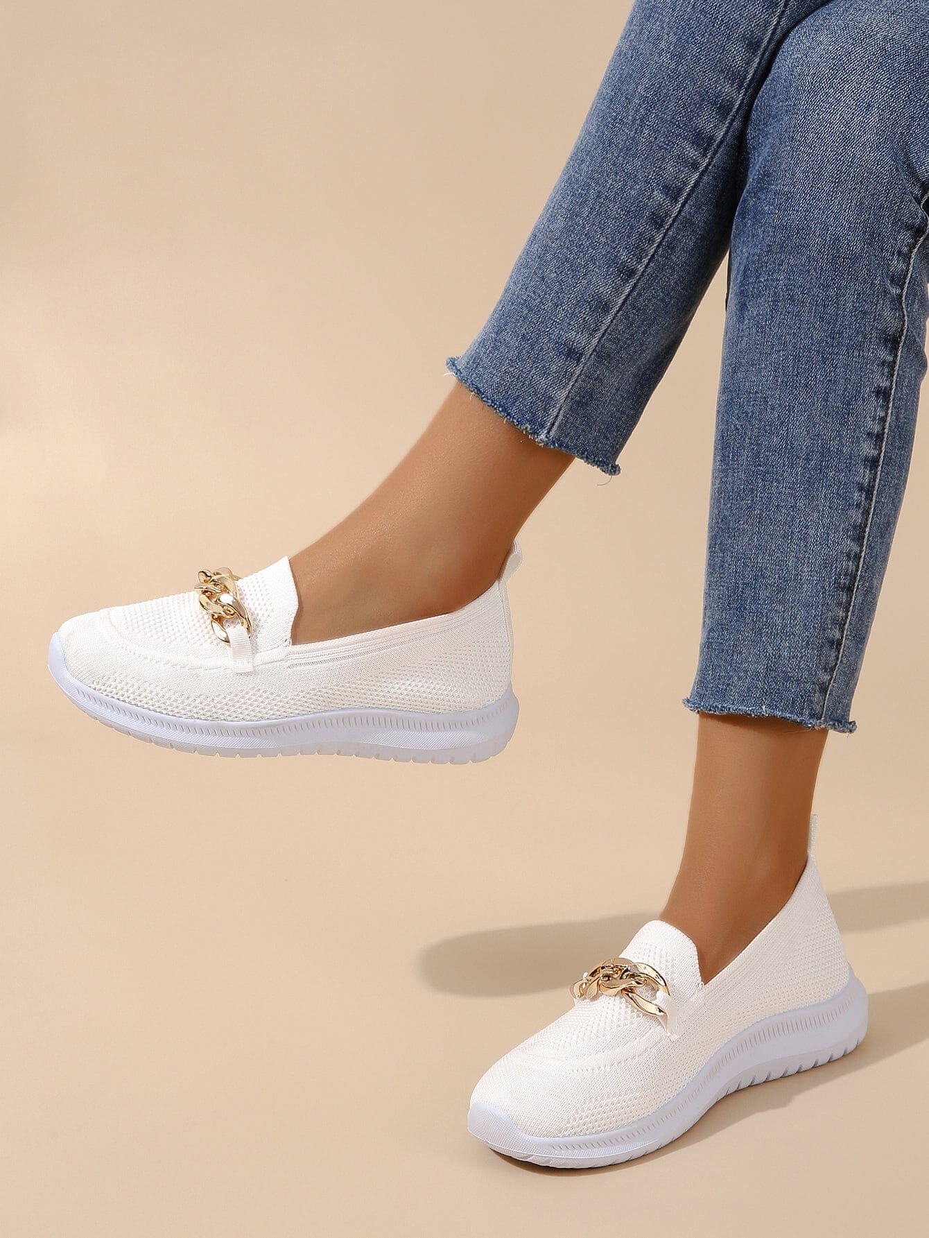 Slip On Sneakers - Polyester Blend Knit & Flexible Sole