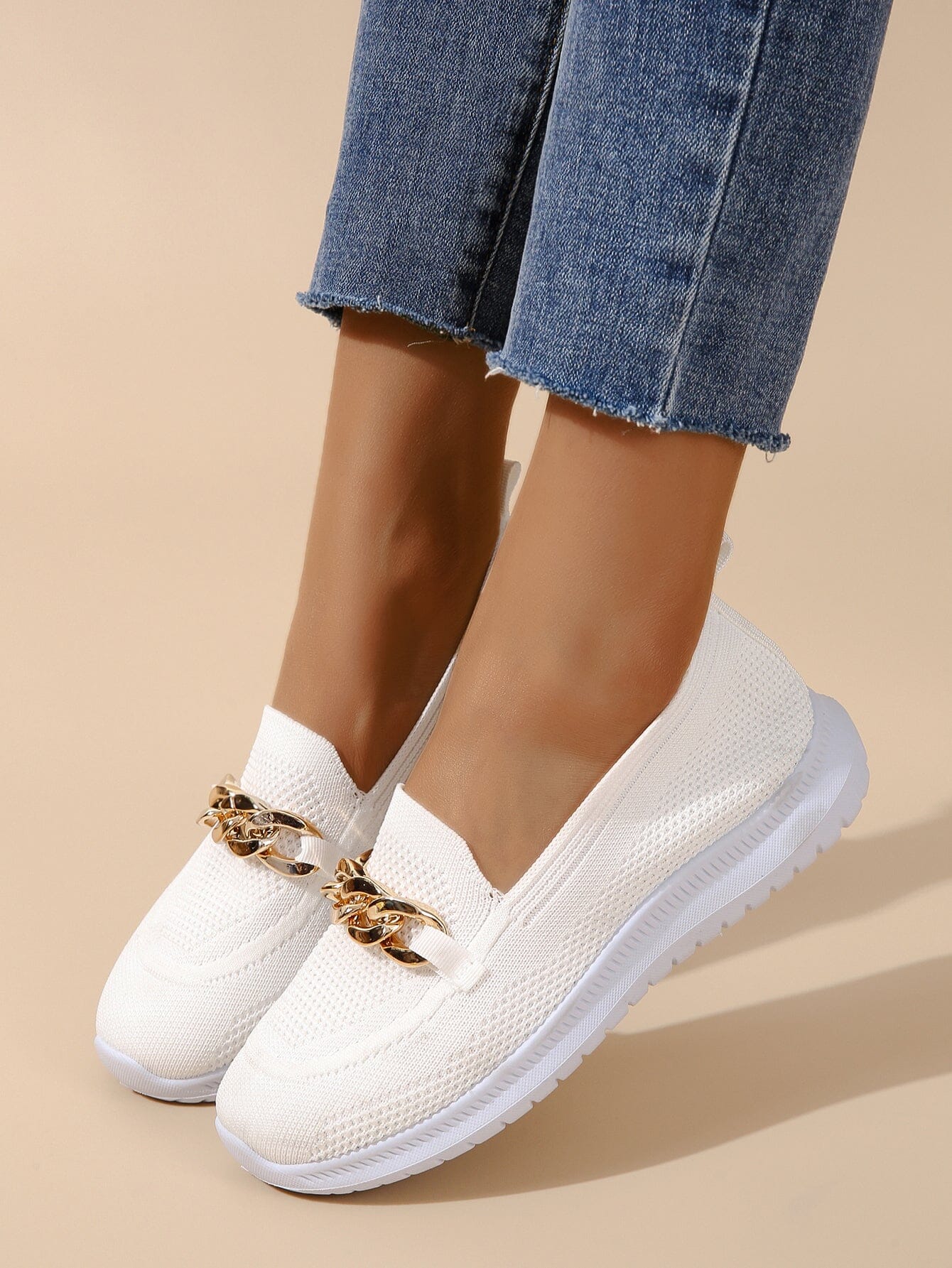 Slip On Sneakers - Polyester Blend Knit & Flexible Sole