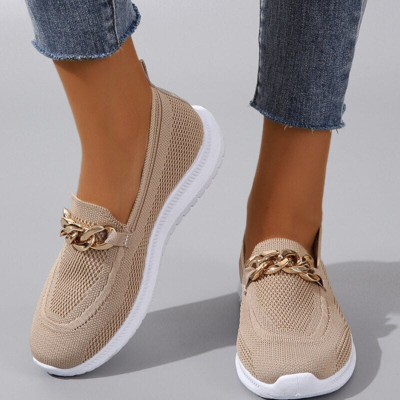 Slip On Sneakers - Polyester Blend Knit & Flexible Sole