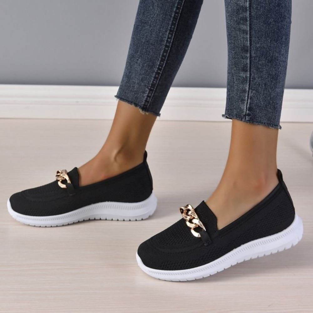 Slip On Sneakers - Polyester Blend Knit & Flexible Sole
