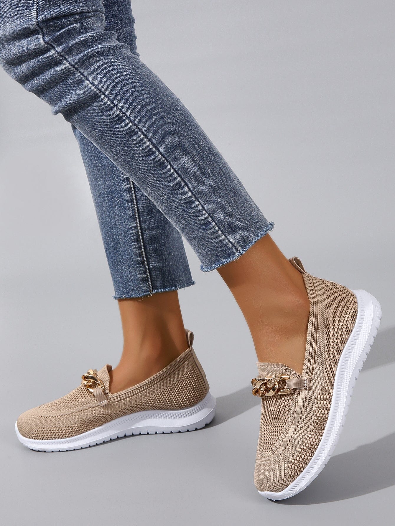 Slip On Sneakers - Polyester Blend Knit & Flexible Sole