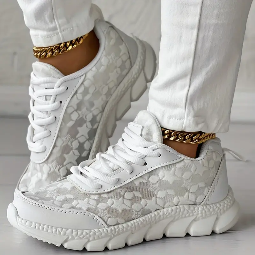 Sneakers – Lace Mesh Upper And Cushioned Breathable Sole