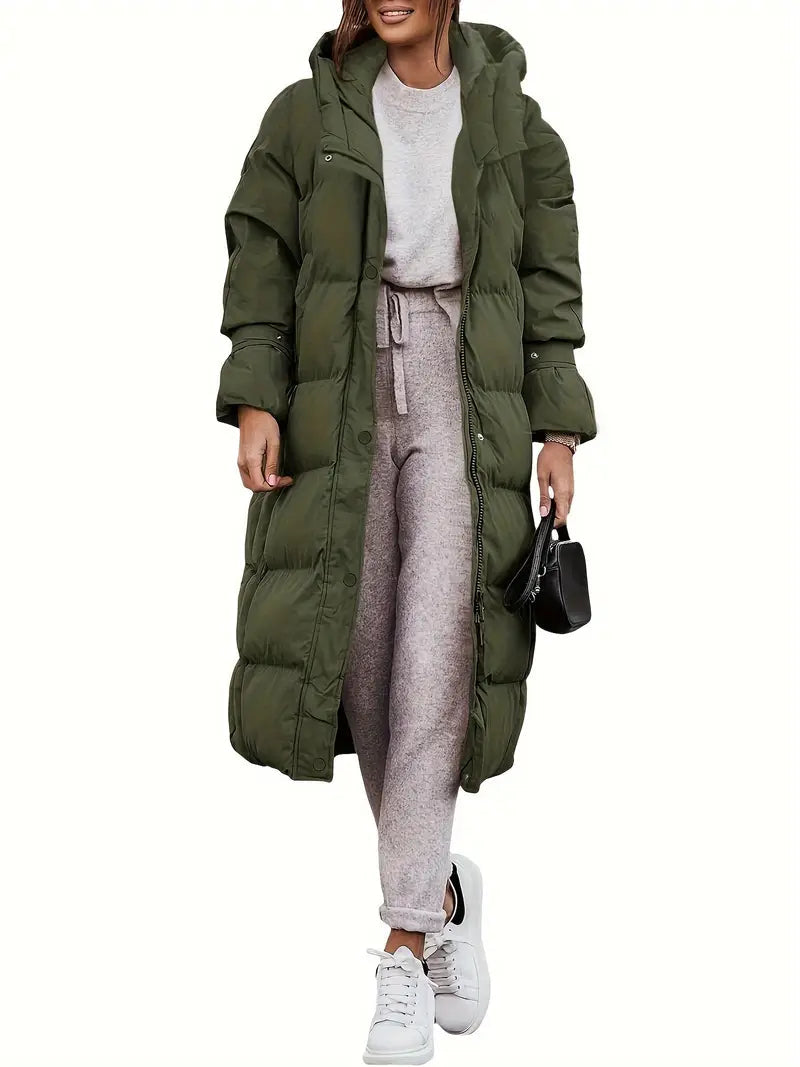 Soft-Blend Coat - Hooded Long Shape & Warm Coverage