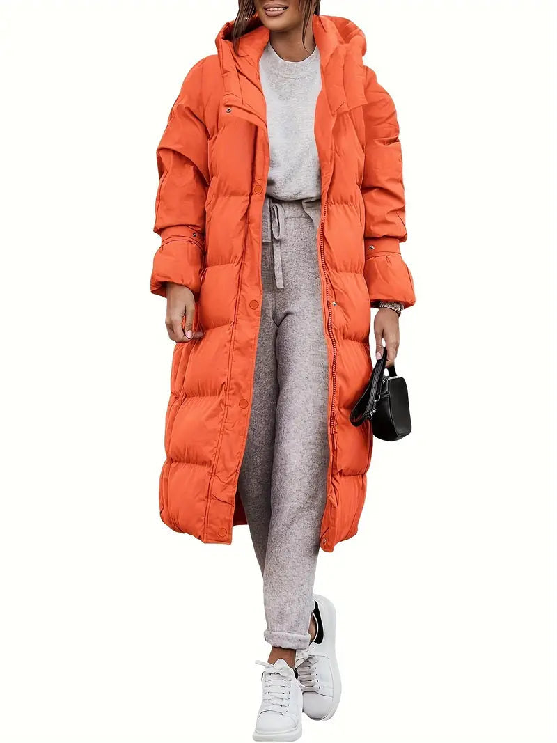Soft-Blend Coat - Hooded Long Shape & Warm Coverage