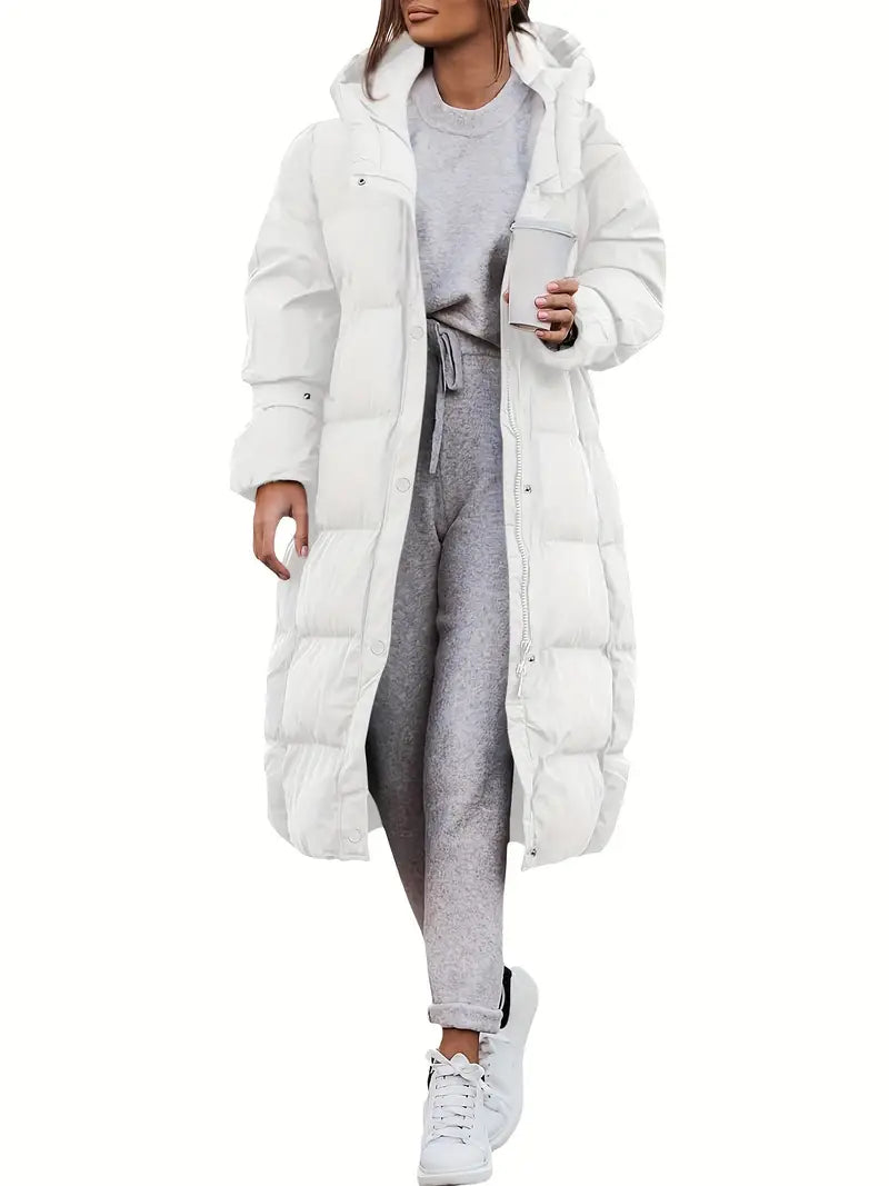 Soft-Blend Coat - Hooded Long Shape & Warm Coverage