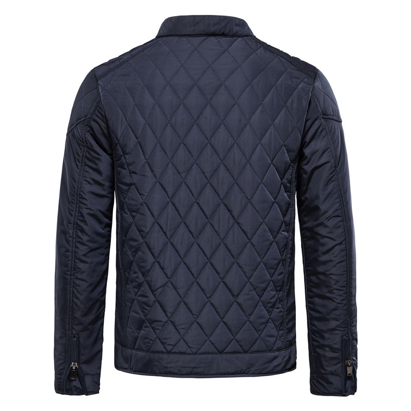 Soft-Blend Overshirt Jacket - Diamond Check And Button Front