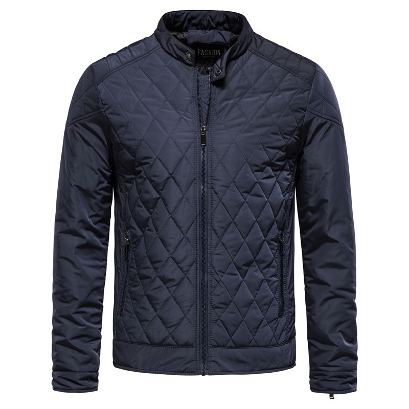 Soft-Blend Overshirt Jacket - Diamond Check And Button Front