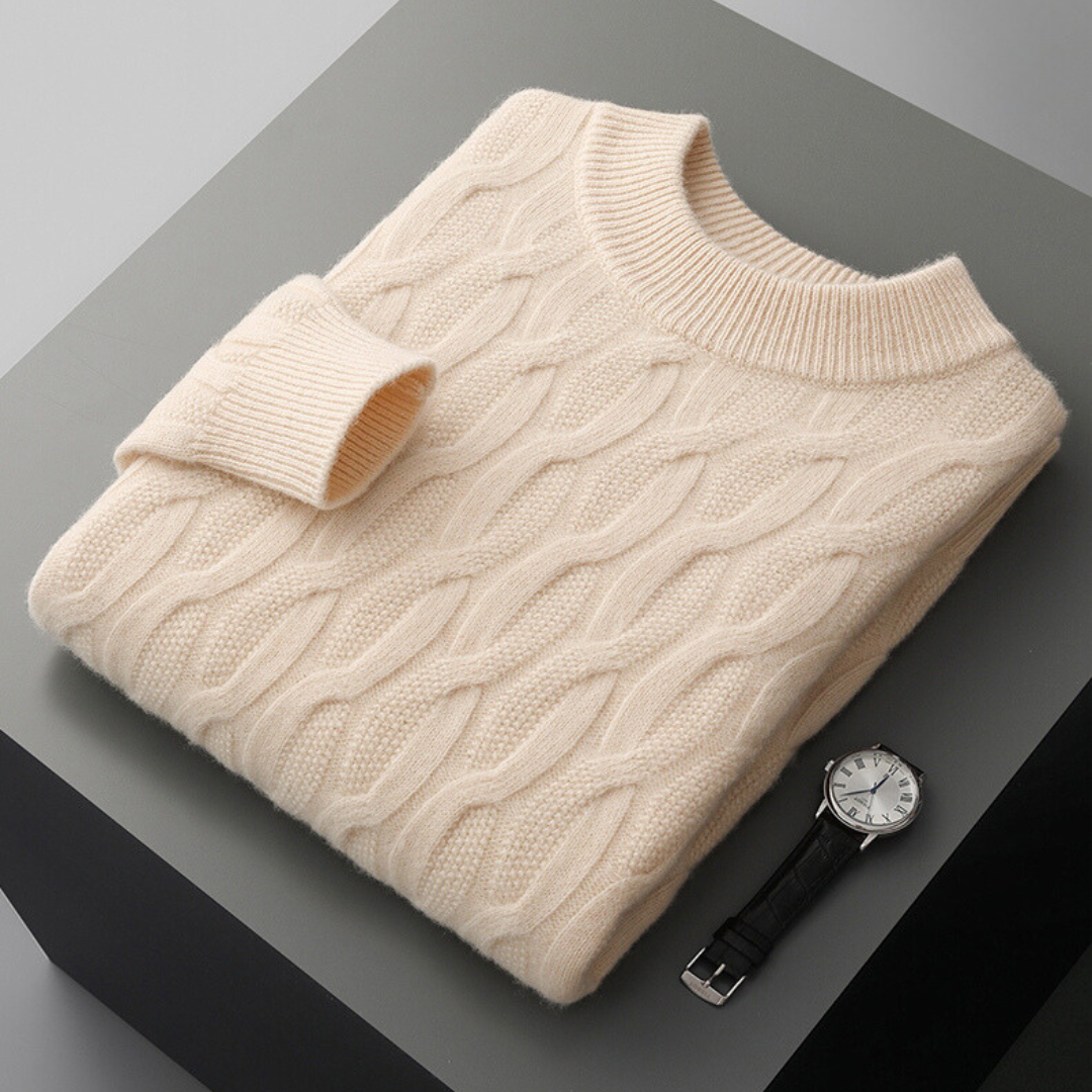 Soft-Blend Polo Sweater – Structured Collar And Ribbed Cuffs