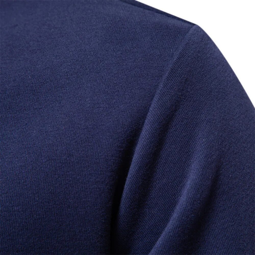 Soft-Blend Polo Sweatshirt - Contrast Collar & Flexible Fit