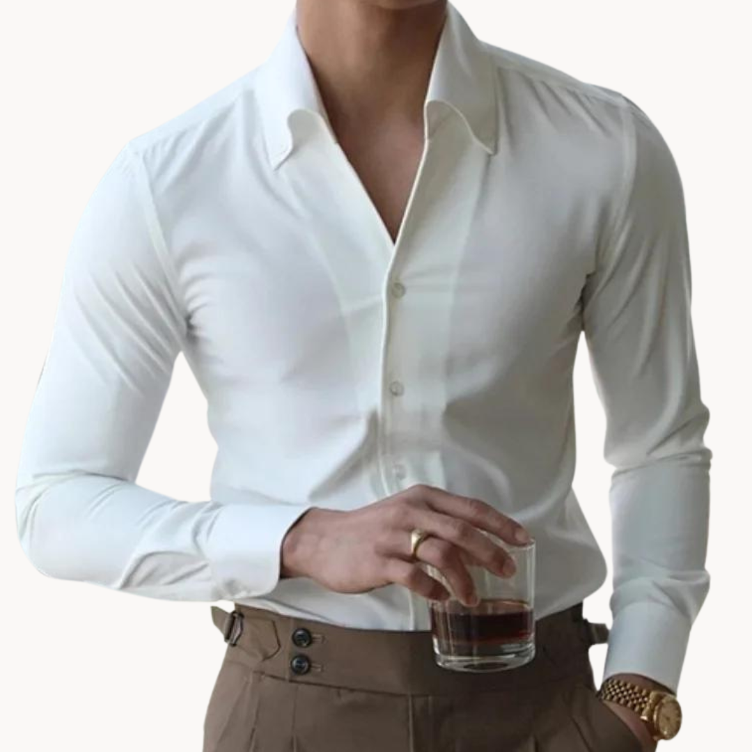 Soft-Blend Shirt – Button Front & Neat Tuck Relaxed Fit