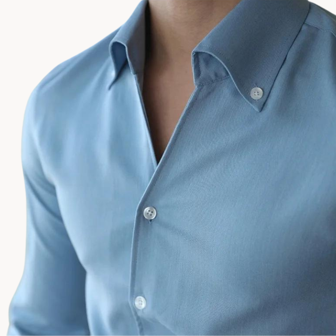 Soft-Blend Shirt – Button Front & Neat Tuck Relaxed Fit