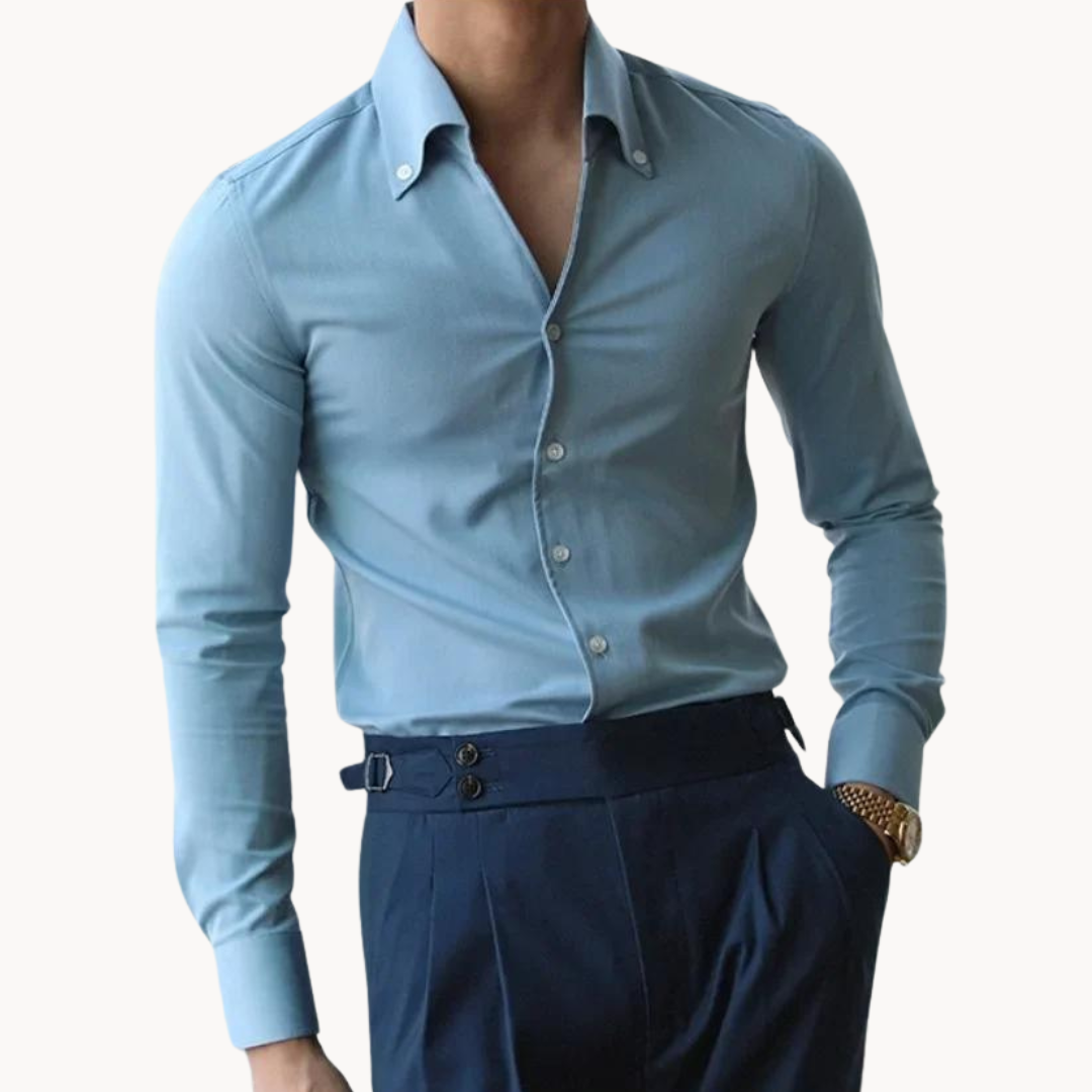 Soft-Blend Shirt – Button Front & Neat Tuck Relaxed Fit