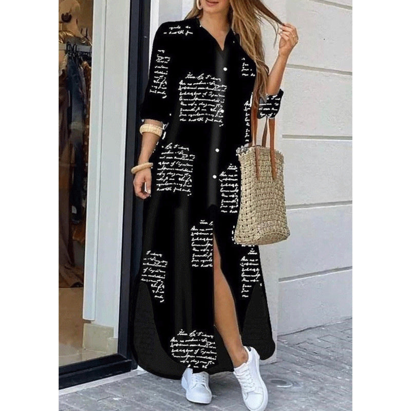 Soft-Blend Shirt Dress – Split Side Design & Flexible Shape