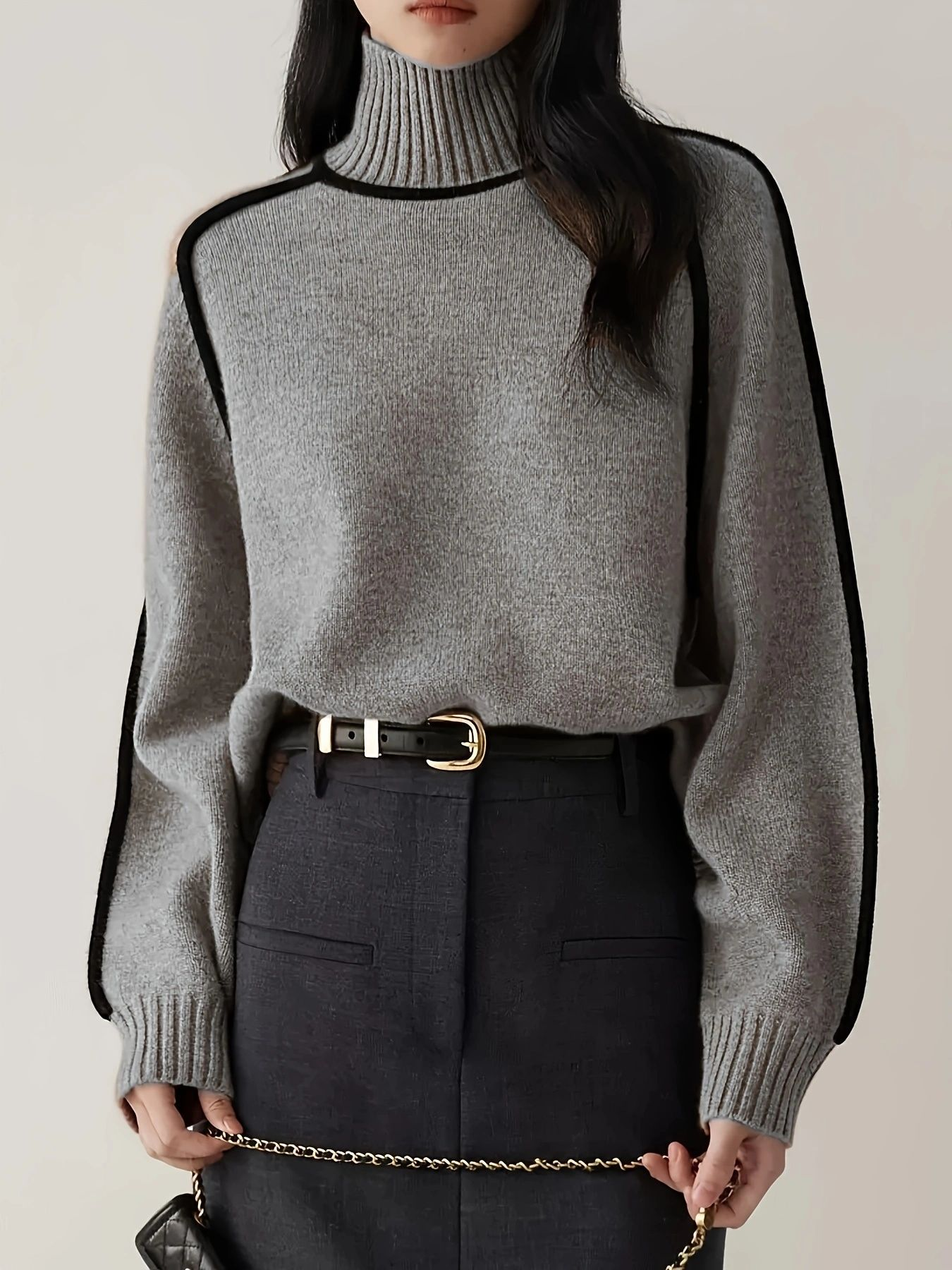 Soft-Blend Sweater – Hidden Collar & Warm Breathable Fit