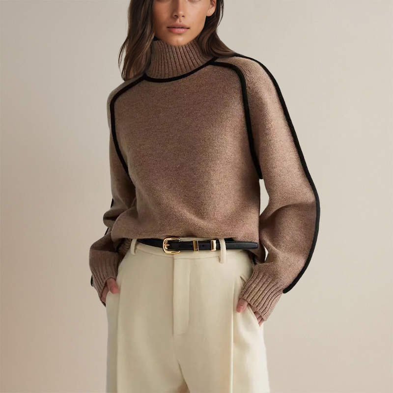 Soft-Blend Sweater – Hidden Collar & Warm Breathable Fit