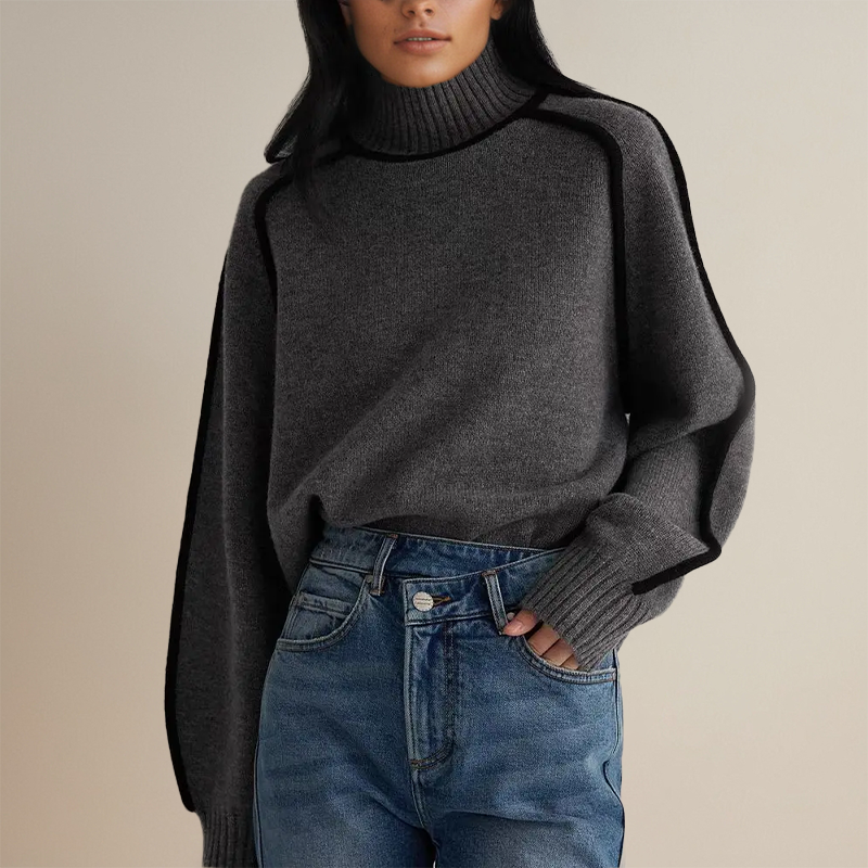 Soft-Blend Sweater – Hidden Collar & Warm Breathable Fit
