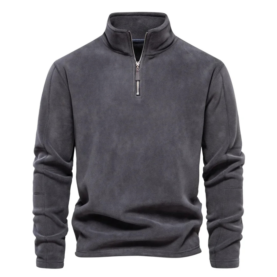 Soft-Blend Sweater - Zip Front Stand Collar & Easy On Off