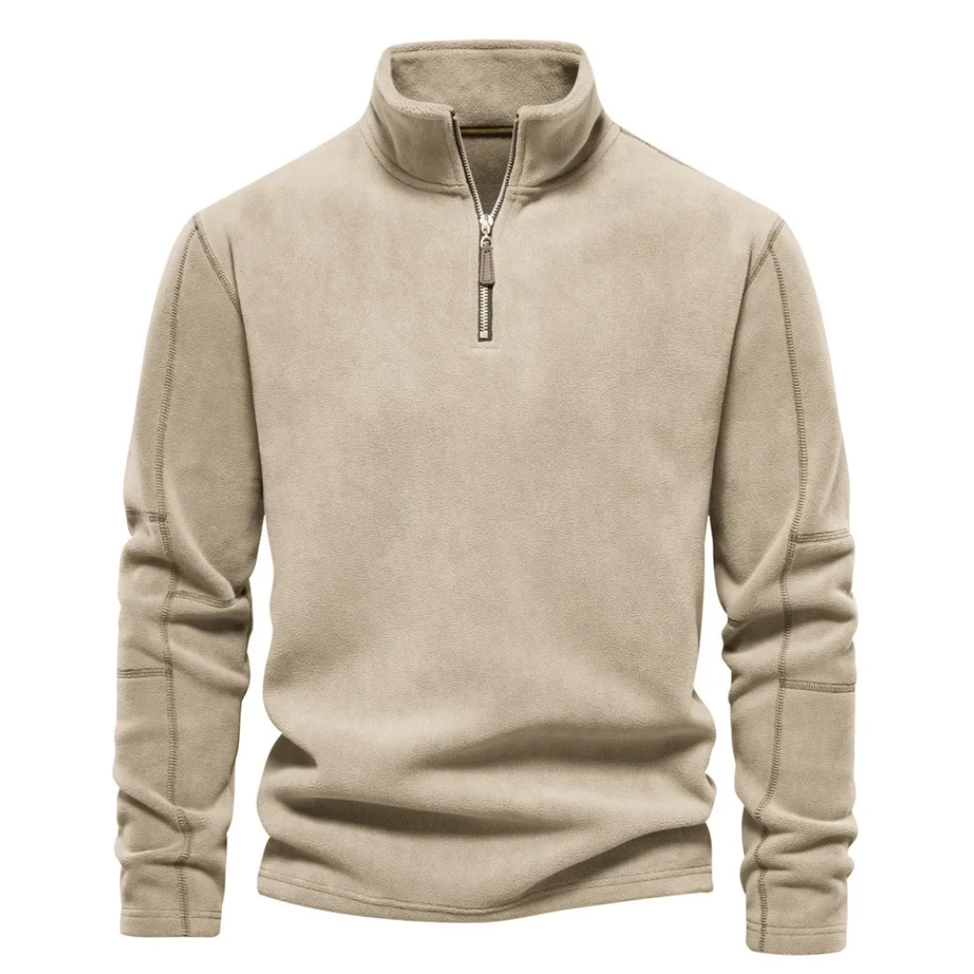 Soft-Blend Sweater - Zip Front Stand Collar & Easy On Off