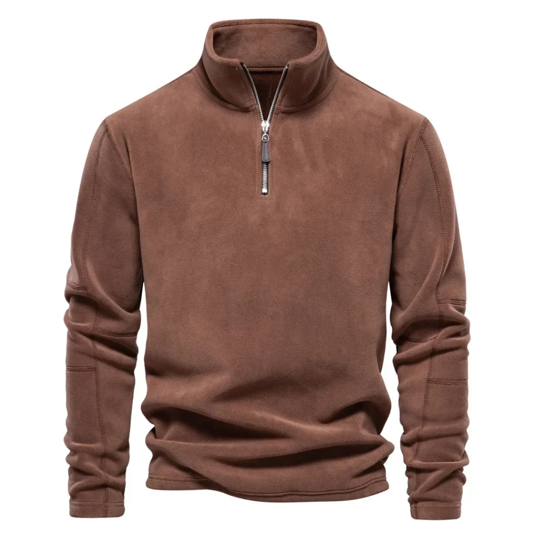 Soft-Blend Sweater - Zip Front Stand Collar & Easy On Off