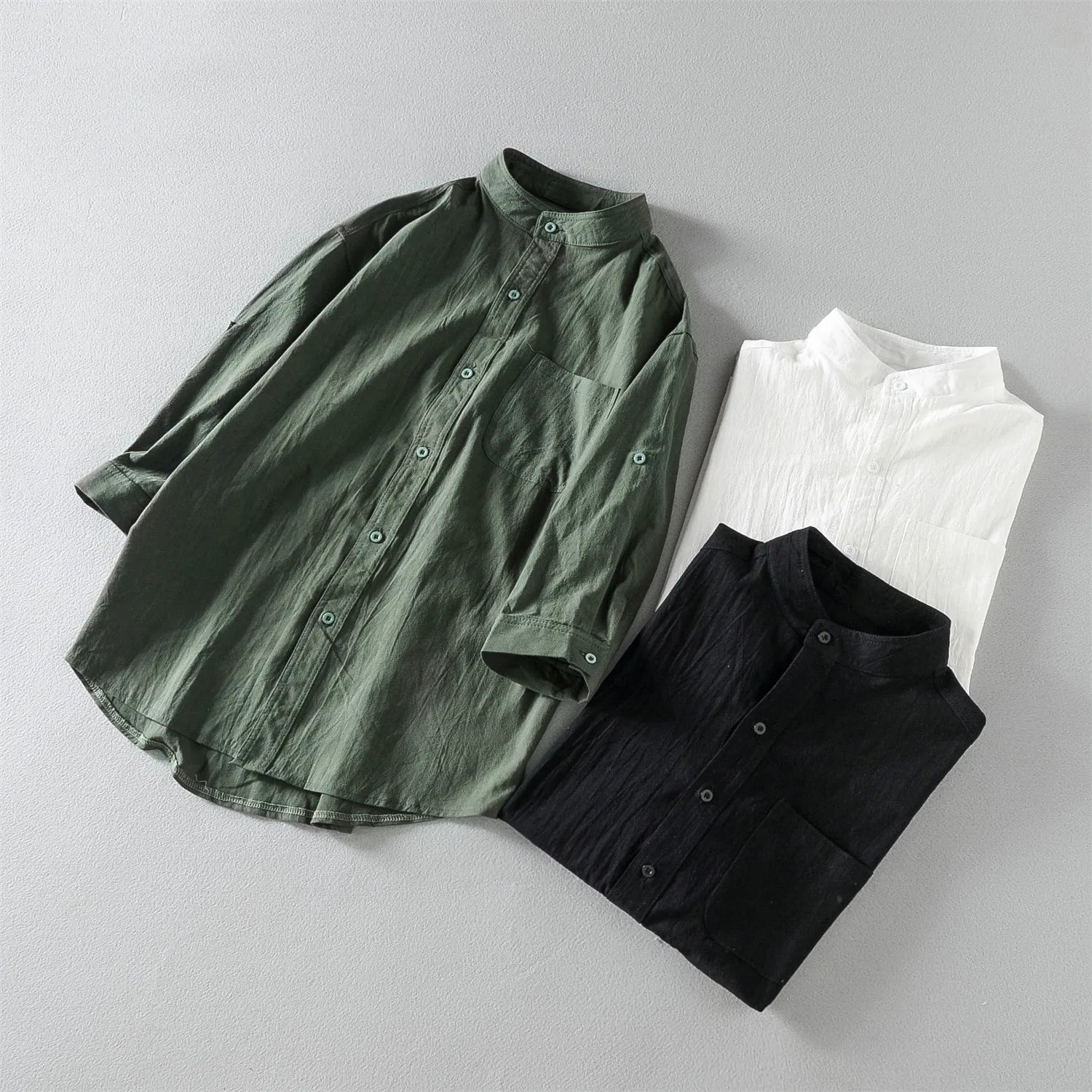 Men's Cotton T-Shirt Short Sleeve Casual Shirt-5