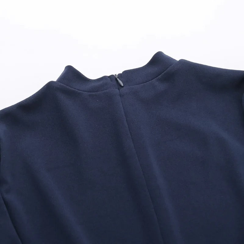 Stretch Blend Dress - High Neck Bodycon & Smooth Fit