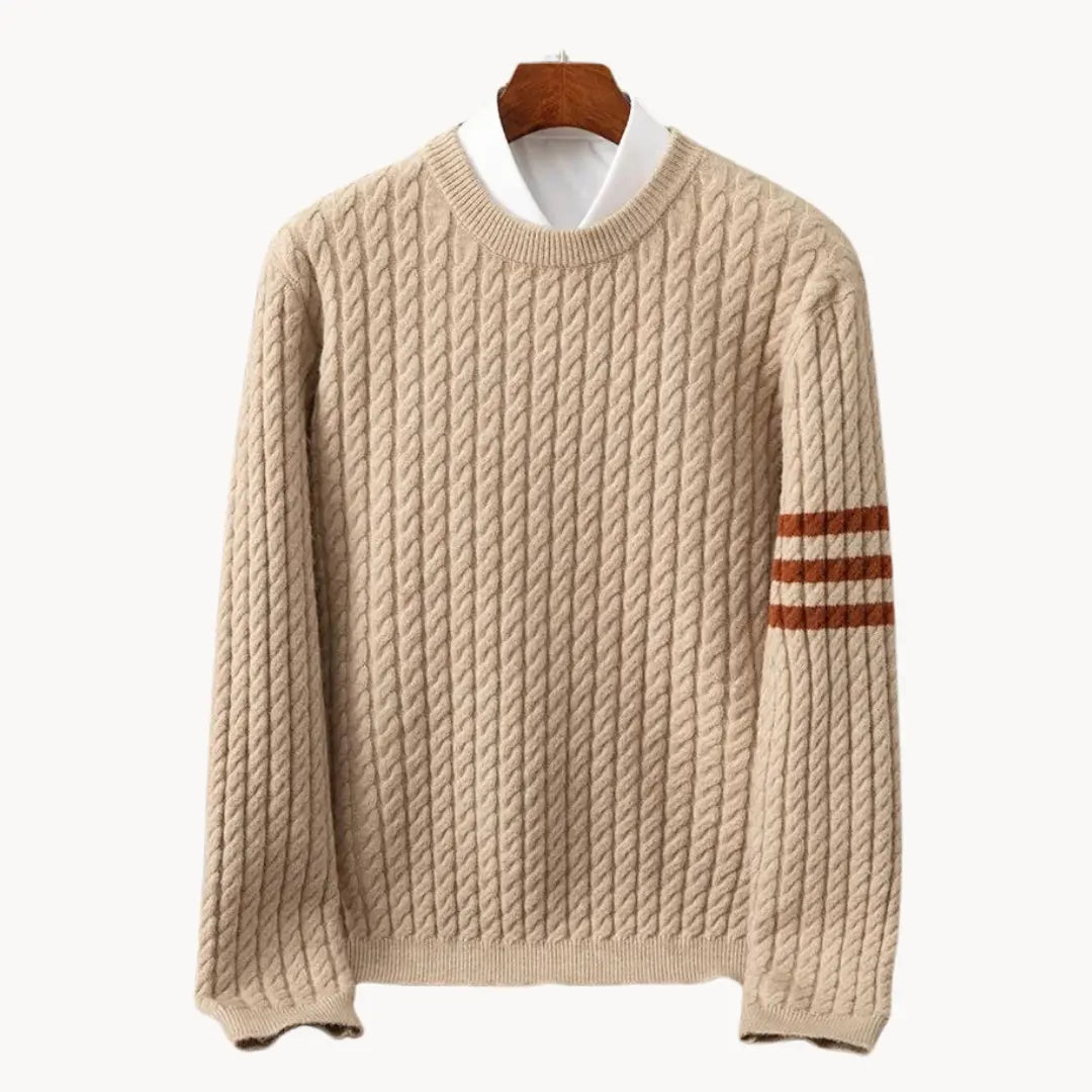 Sweater - Chunky 3 Gauge Knit And Ribbed Trim Hold Shape