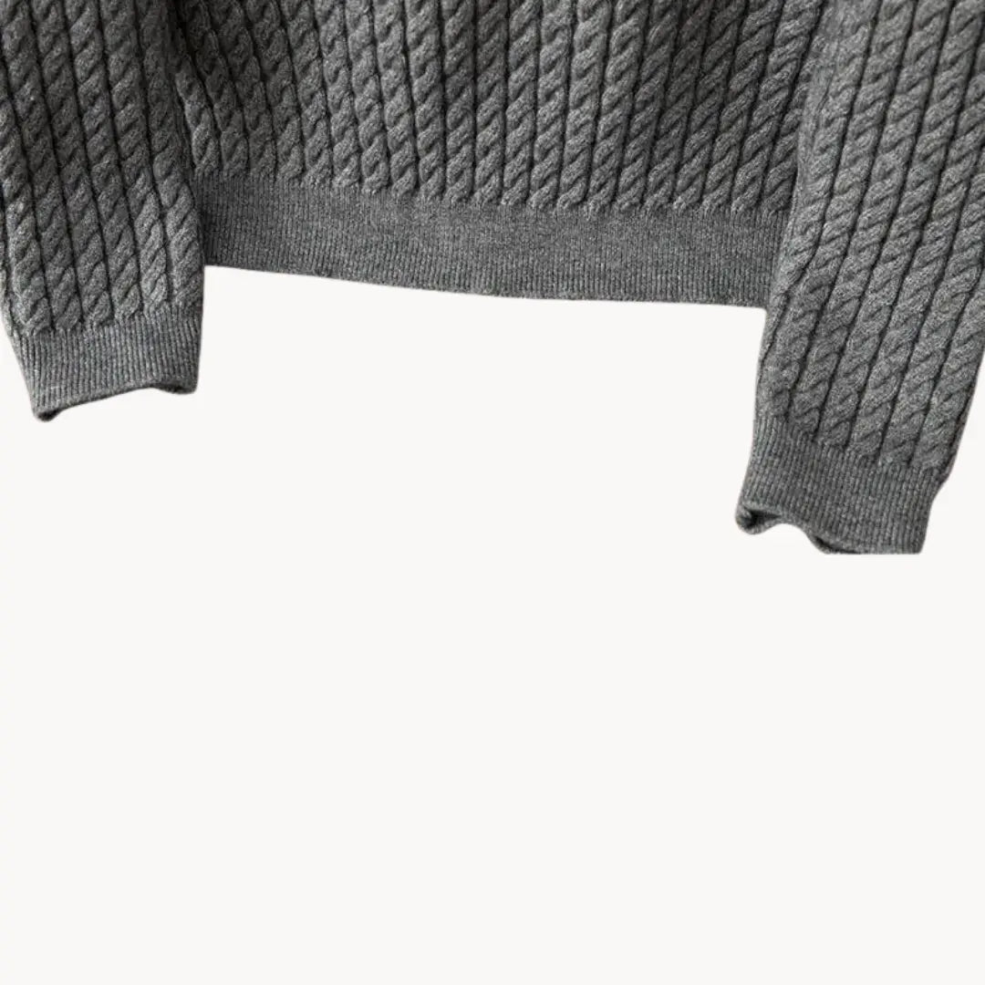 Sweater - Chunky 3 Gauge Knit And Ribbed Trim Hold Shape