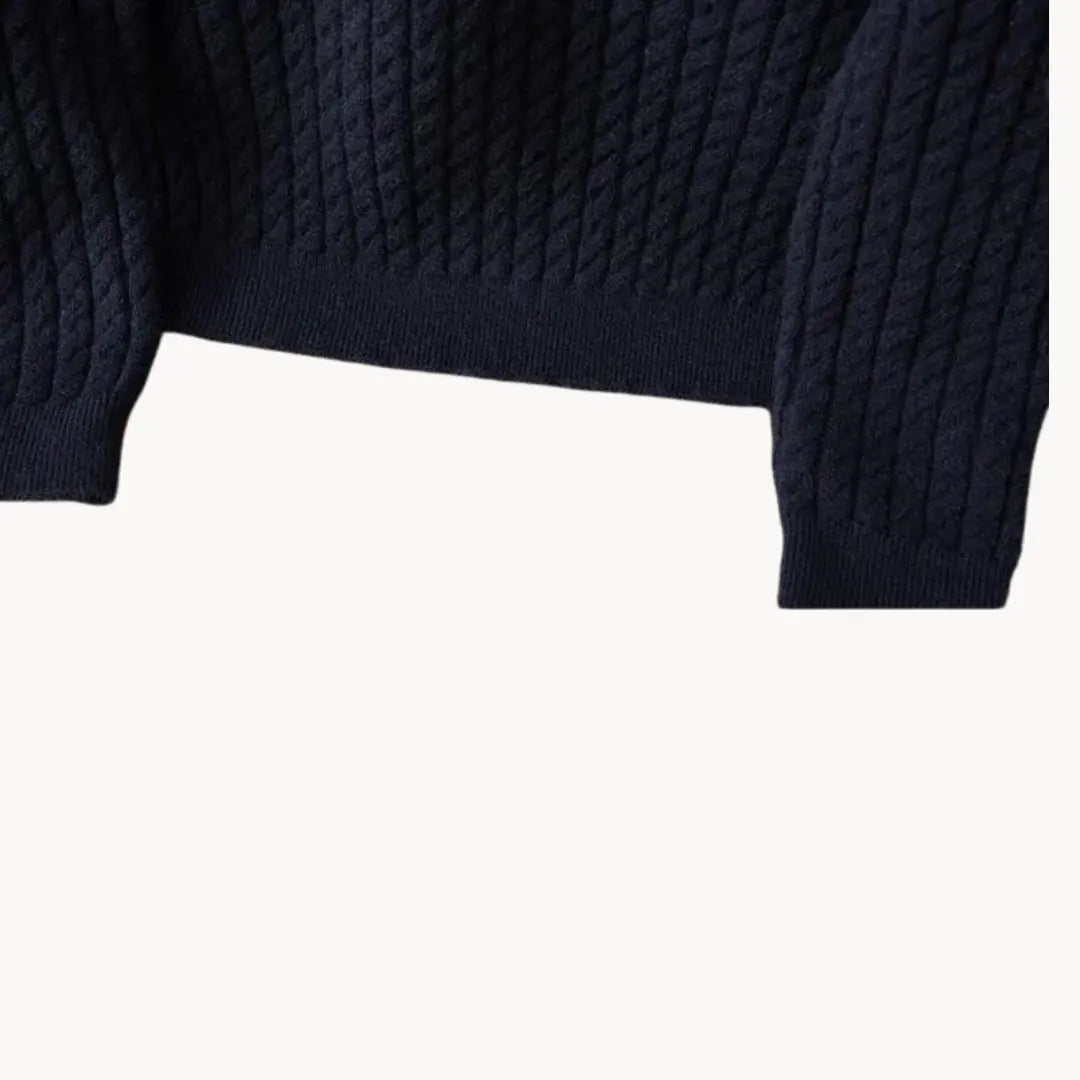 Sweater - Chunky 3 Gauge Knit And Ribbed Trim Hold Shape