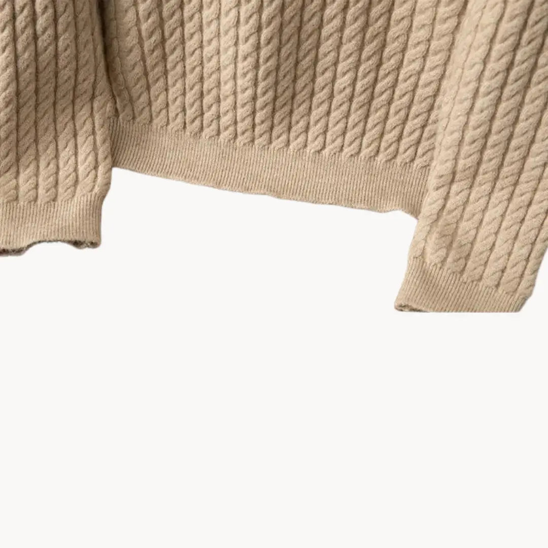 Sweater - Chunky 3 Gauge Knit And Ribbed Trim Hold Shape