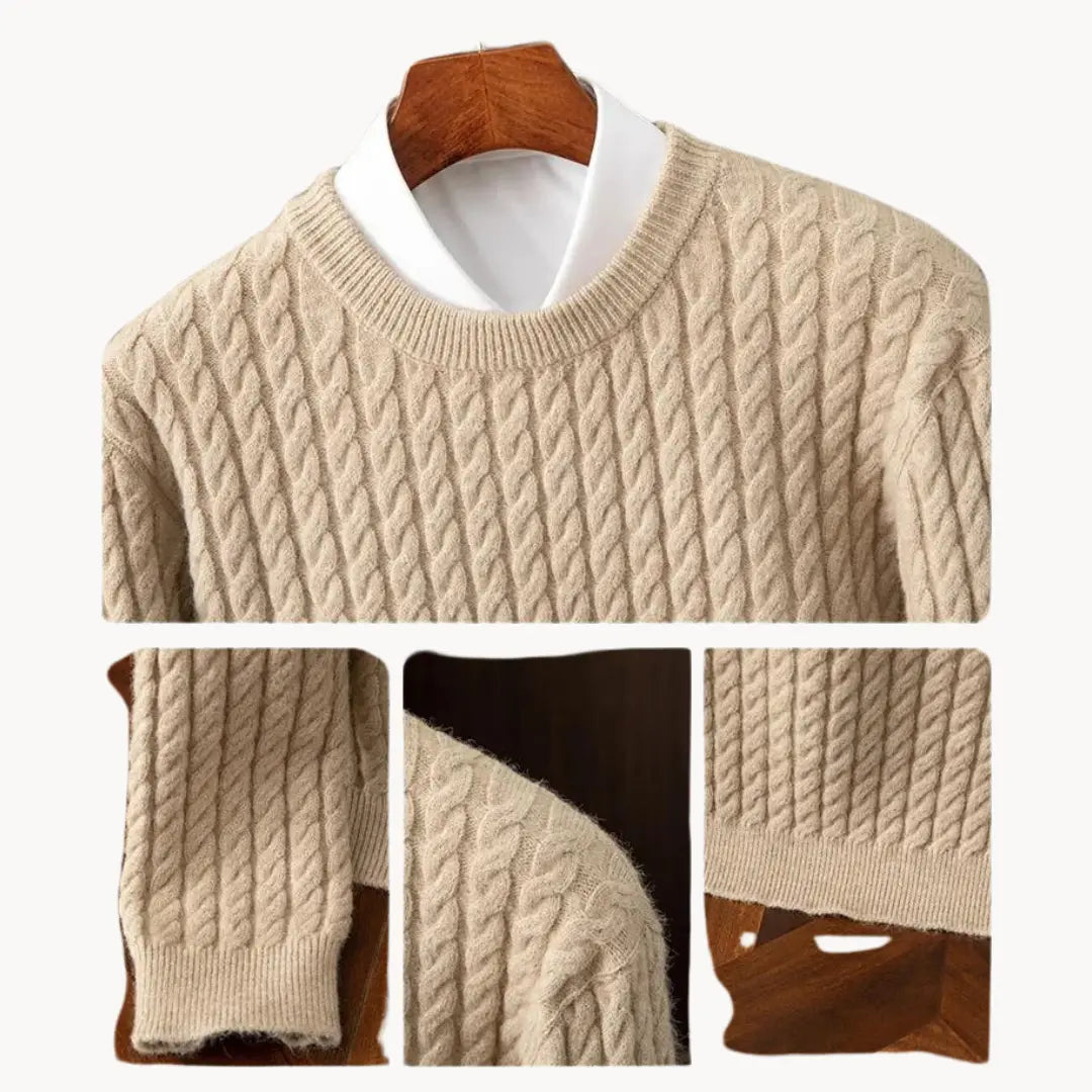 Sweater - Chunky 3 Gauge Knit And Ribbed Trim Hold Shape