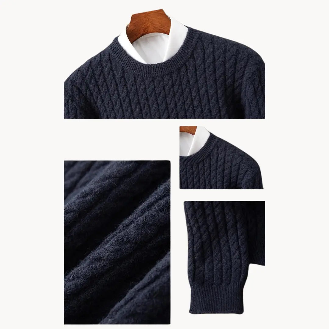 Sweater - Chunky 3 Gauge Knit And Ribbed Trim Hold Shape