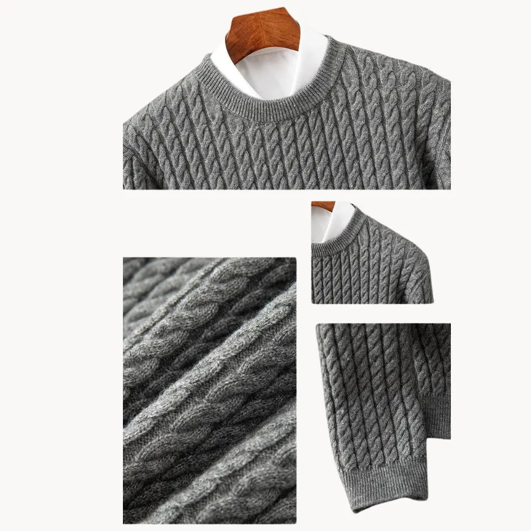 Sweater - Chunky 3 Gauge Knit And Ribbed Trim Hold Shape