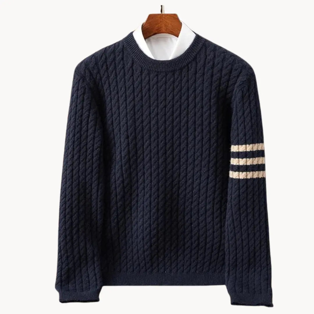 Sweater - Chunky 3 Gauge Knit And Ribbed Trim Hold Shape