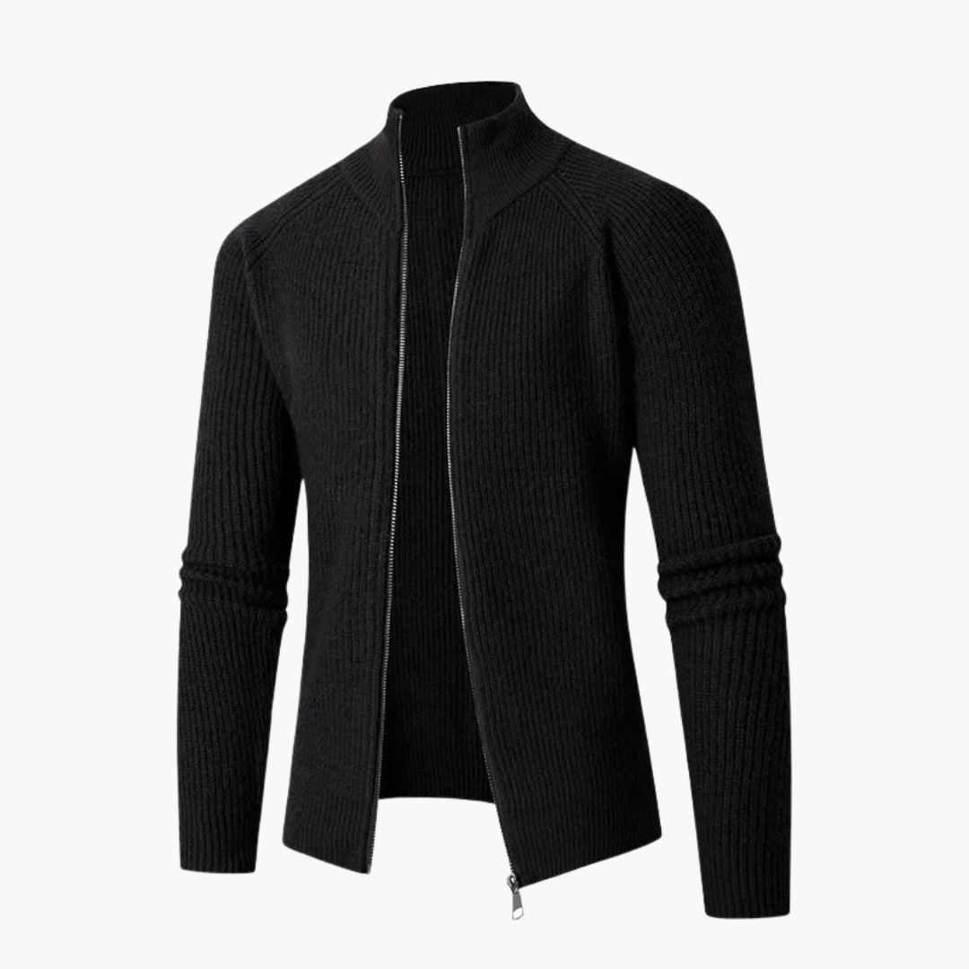 Sweater - Front Zip Breathable Knit Blend And Light Warmth