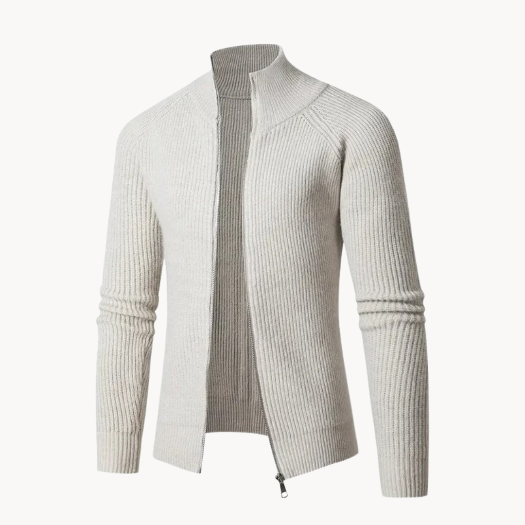 Sweater - Front Zip Breathable Knit Blend And Light Warmth