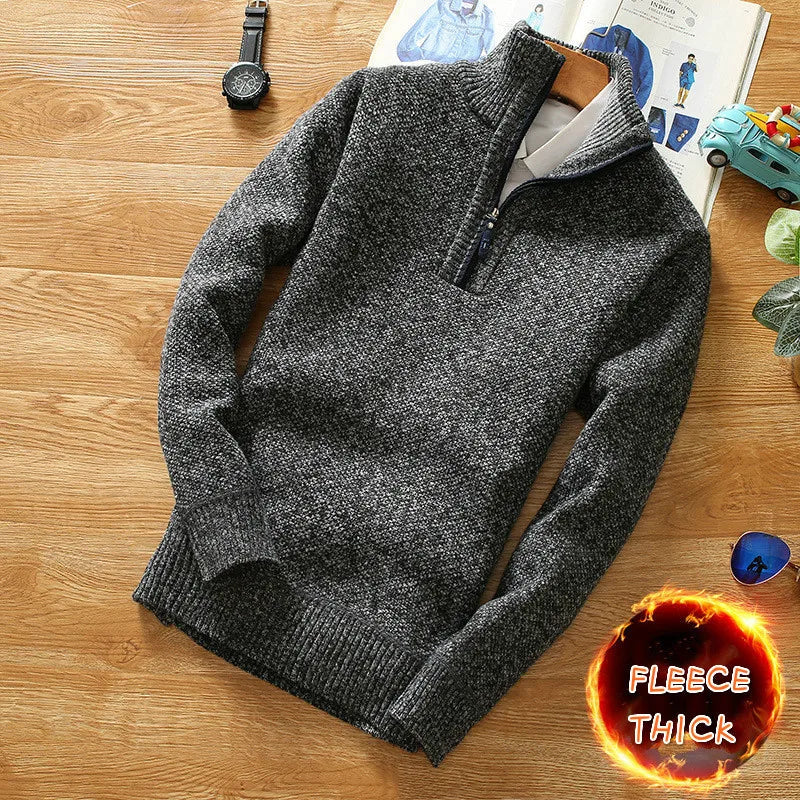 Sweater - Half Zip Front & Fleece Blend Air Control