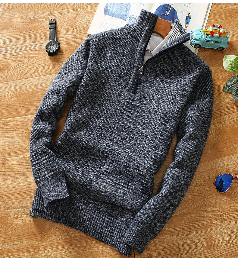 Sweater - Half Zip Front & Fleece Blend Air Control