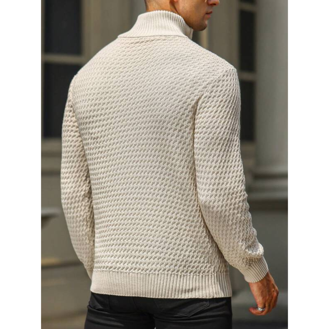 Sweater – Half Zip Neck & Warm Fiber Blend Easy On Off