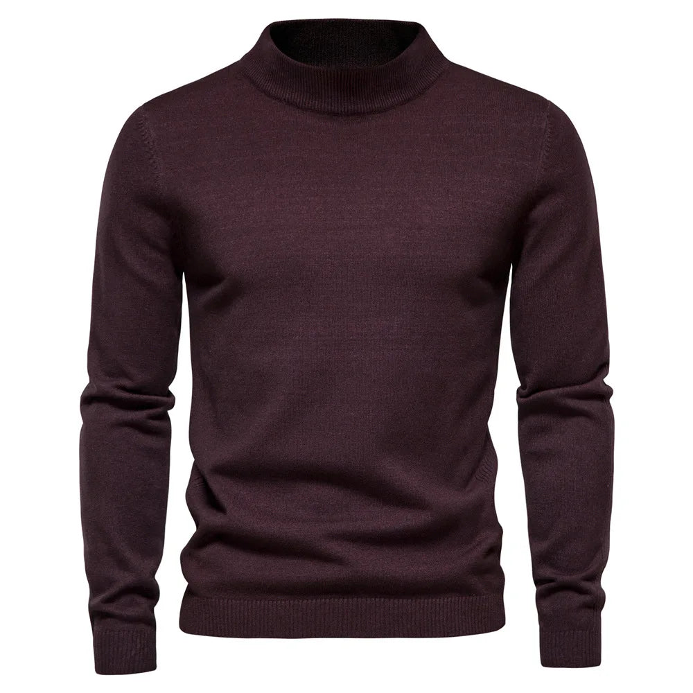 Sweater - Knit Blend Half Turtleneck And Neck Coverage