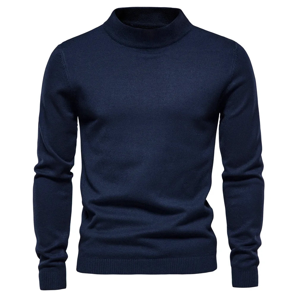 Sweater - Knit Blend Half Turtleneck And Neck Coverage