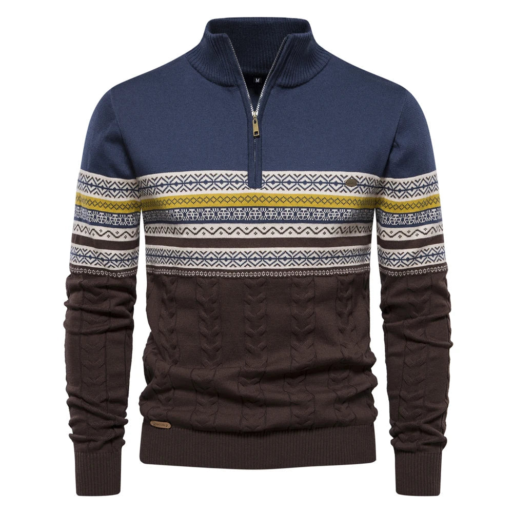 Sweater - Polyester Blend Quarter Zip And Adjustable Neck