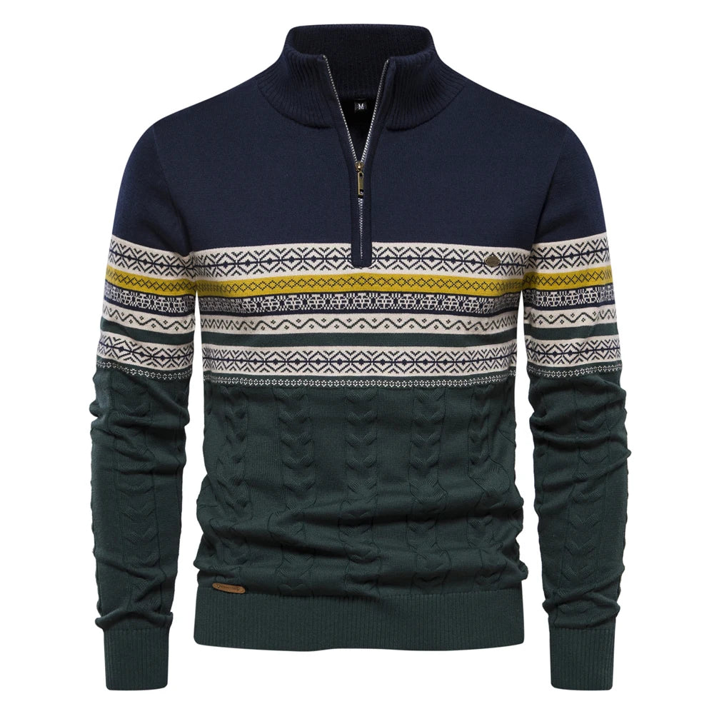 Sweater - Polyester Blend Quarter Zip And Adjustable Neck