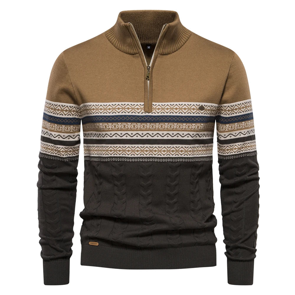 Sweater - Polyester Blend Quarter Zip And Adjustable Neck