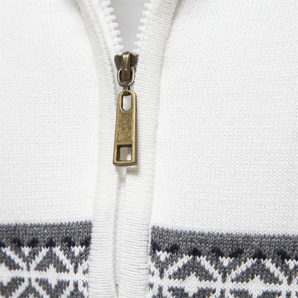 Sweater - Polyester Blend Quarter Zip And Adjustable Neck