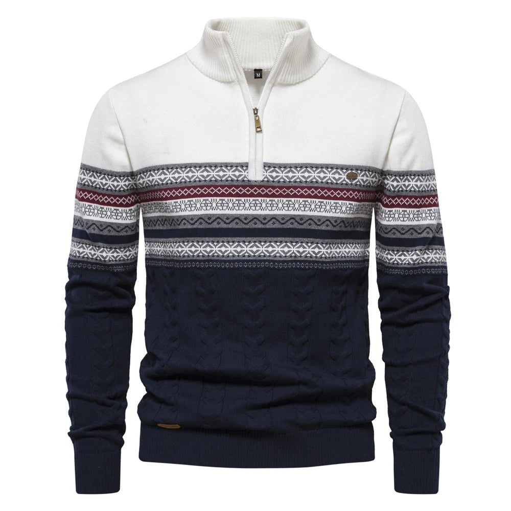 Sweater - Polyester Blend Quarter Zip And Adjustable Neck